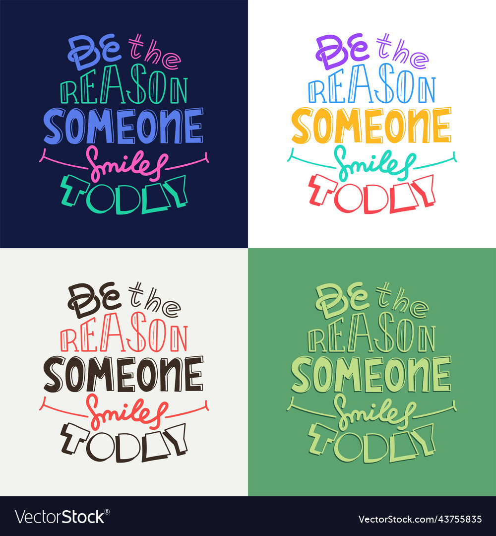 Set of four doodle design image with message vector image Set of four doodle design image with message