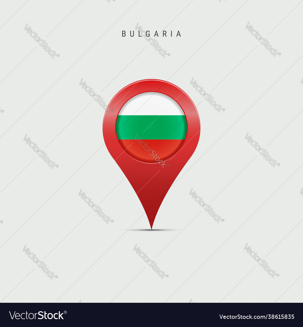 Teardrop map marker with flag bulgaria