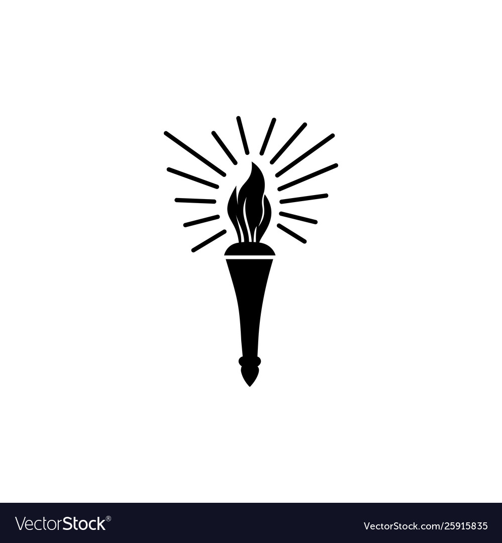 Torch icon in flat style for apps ui websites