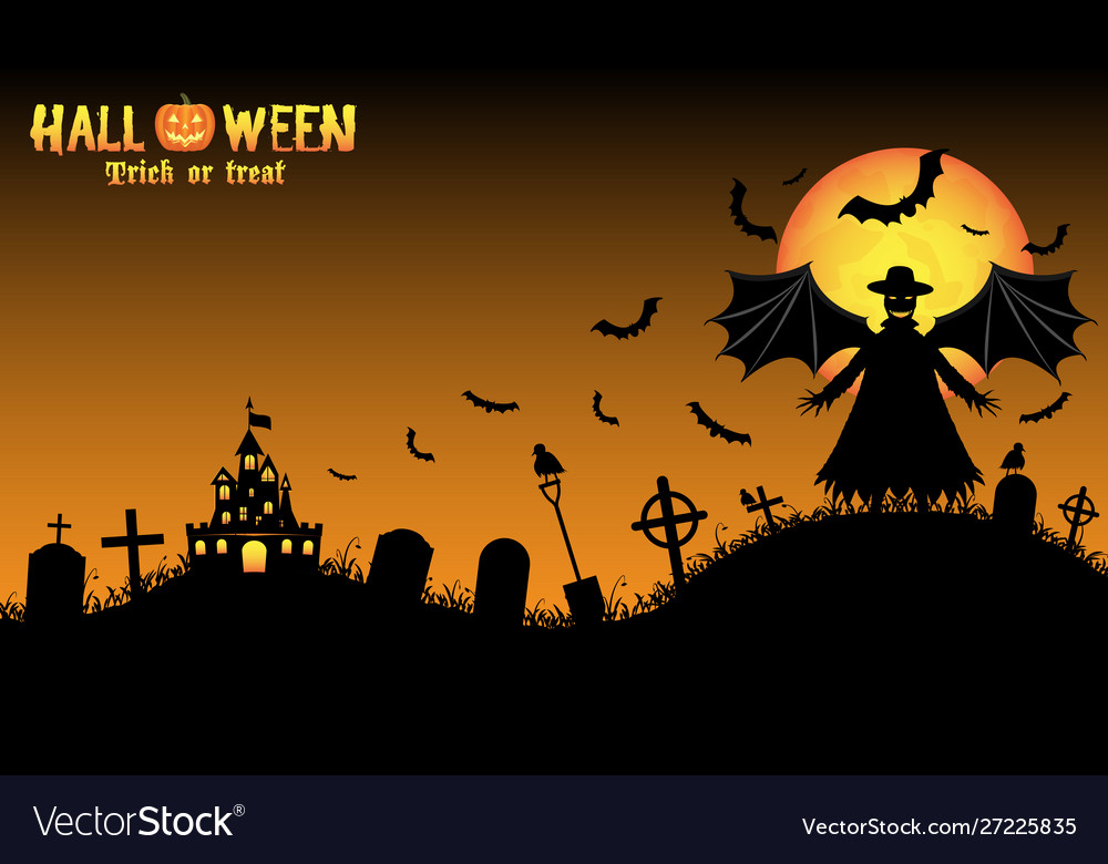 Vampire with halloween background