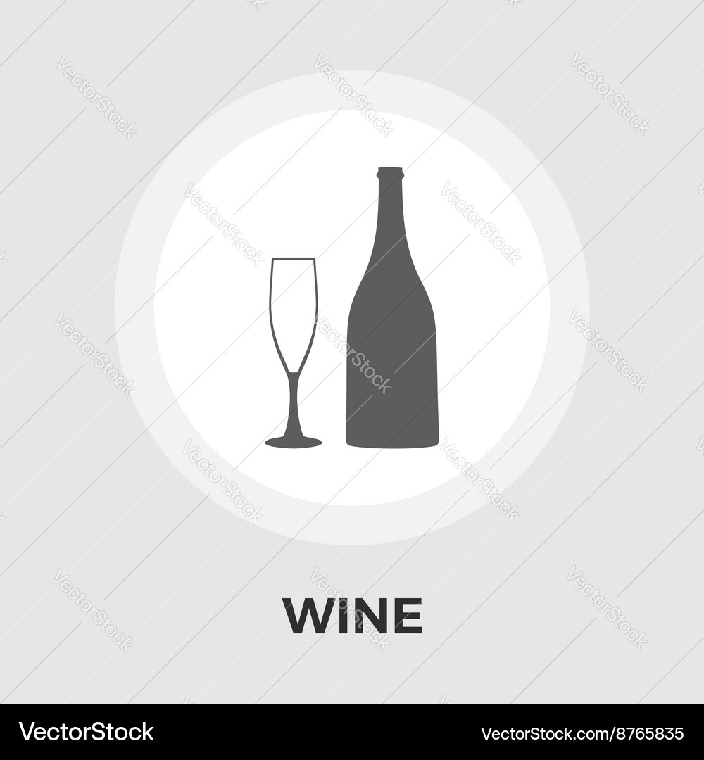 Wine flat icon Royalty Free Vector Image - VectorStock