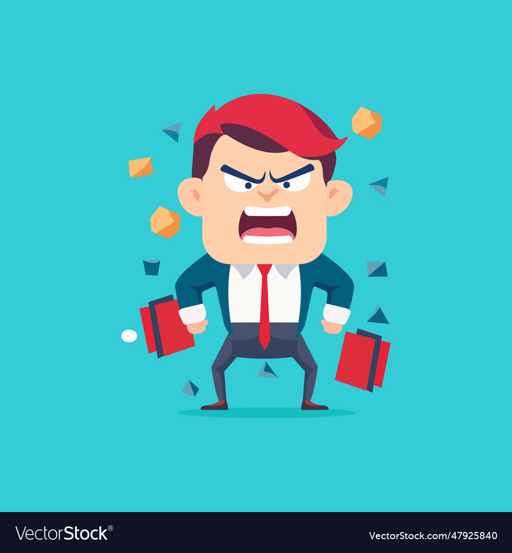 Angry and exasperated employee character Vector Image