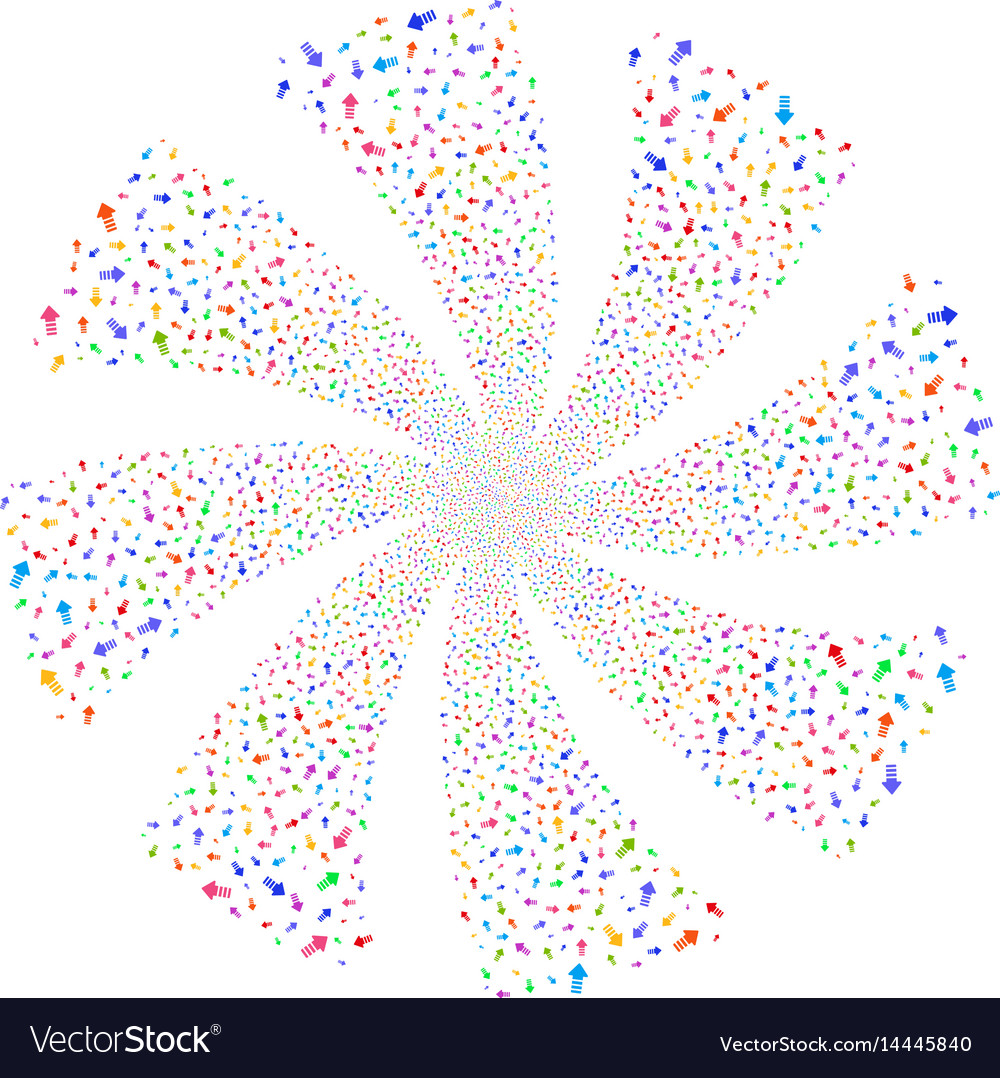 Arrow pointer fireworks swirl rotation