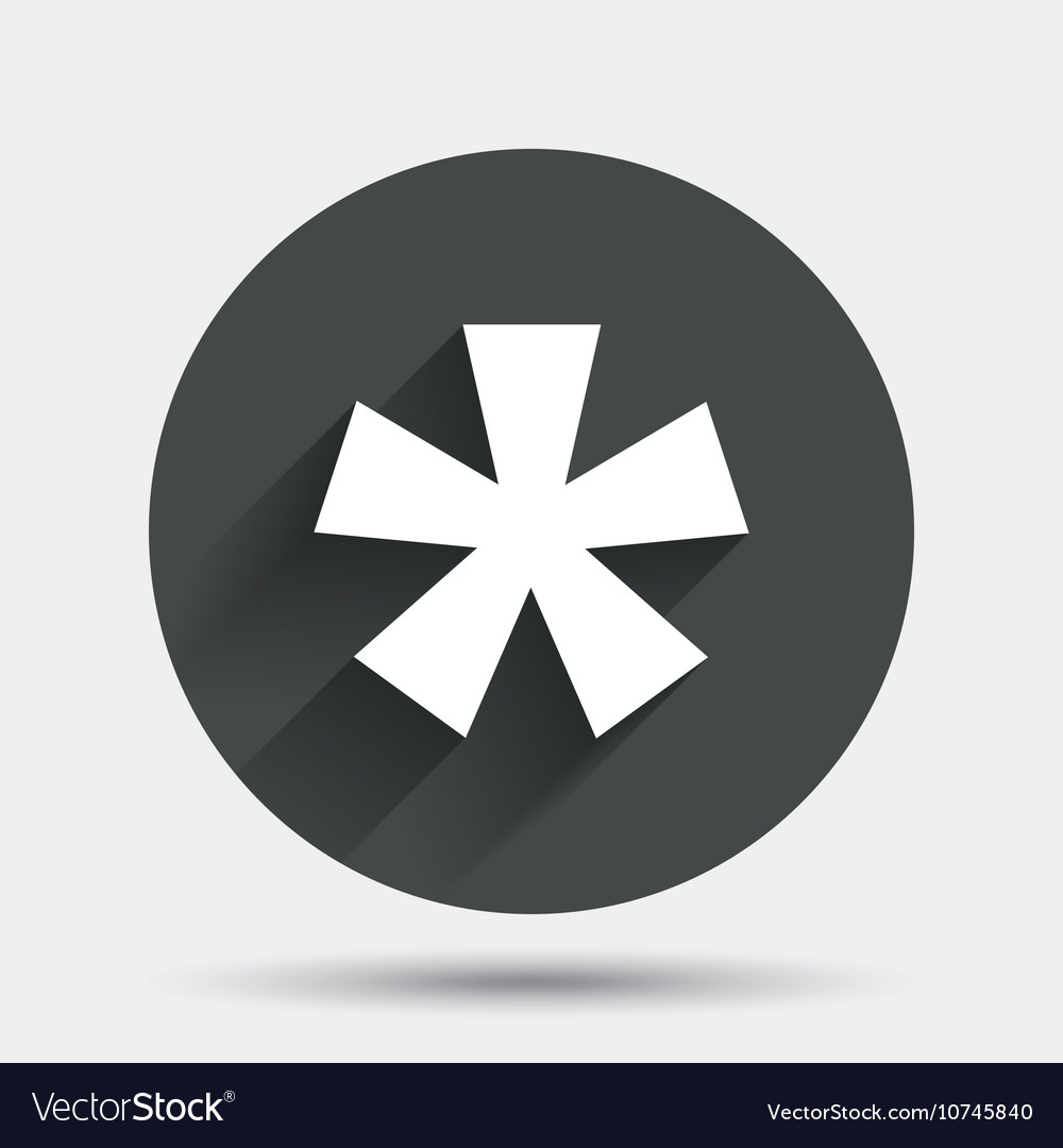 Asterisk footnote sign icon star symbol