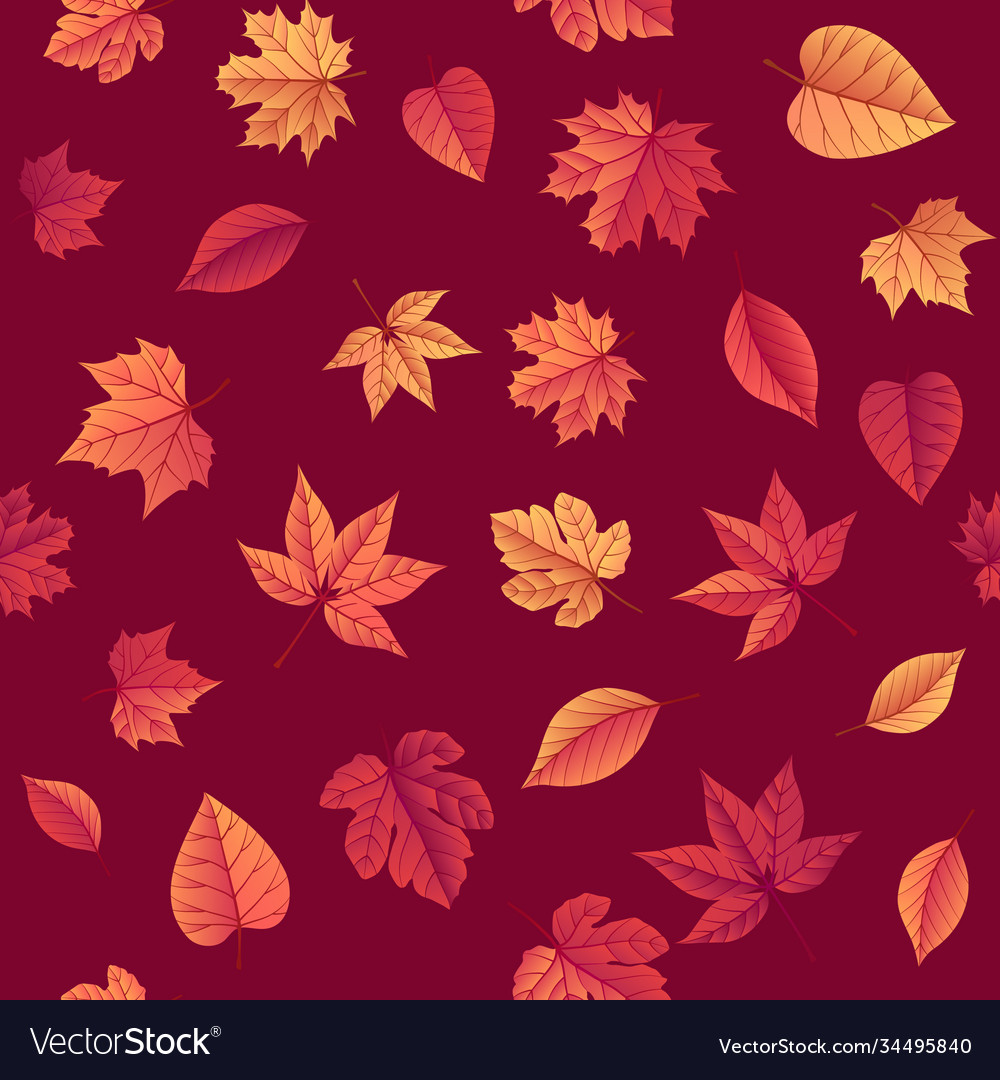 Autumn seamless background pattern vector image Autumn seamless background pattern