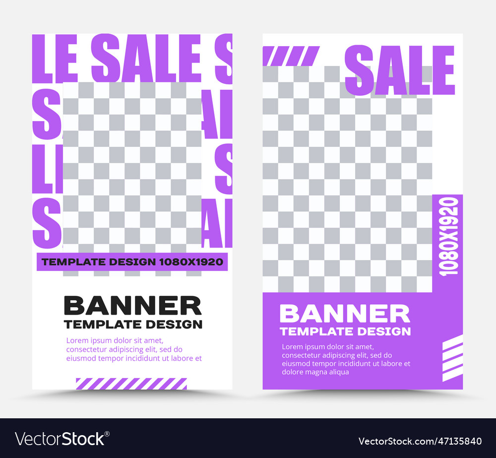 Banner set 1080x1920 2 Royalty Free Vector Image