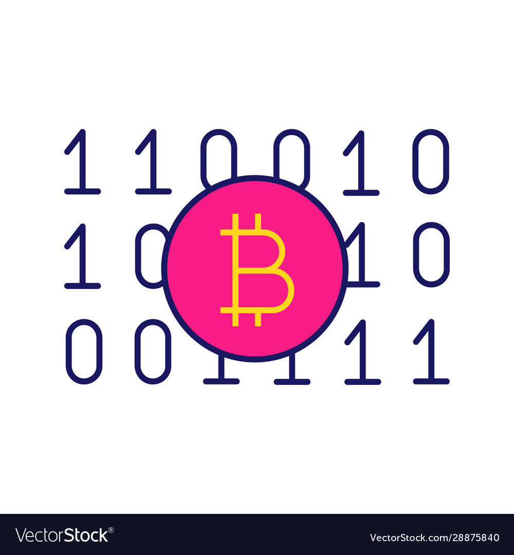 Binary code color icon Vector Image Binary code color icon