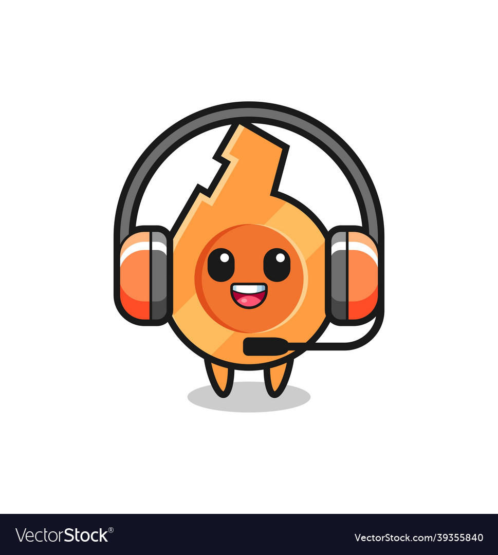 Cartoon mascot of whistle as a customer service Vector Image