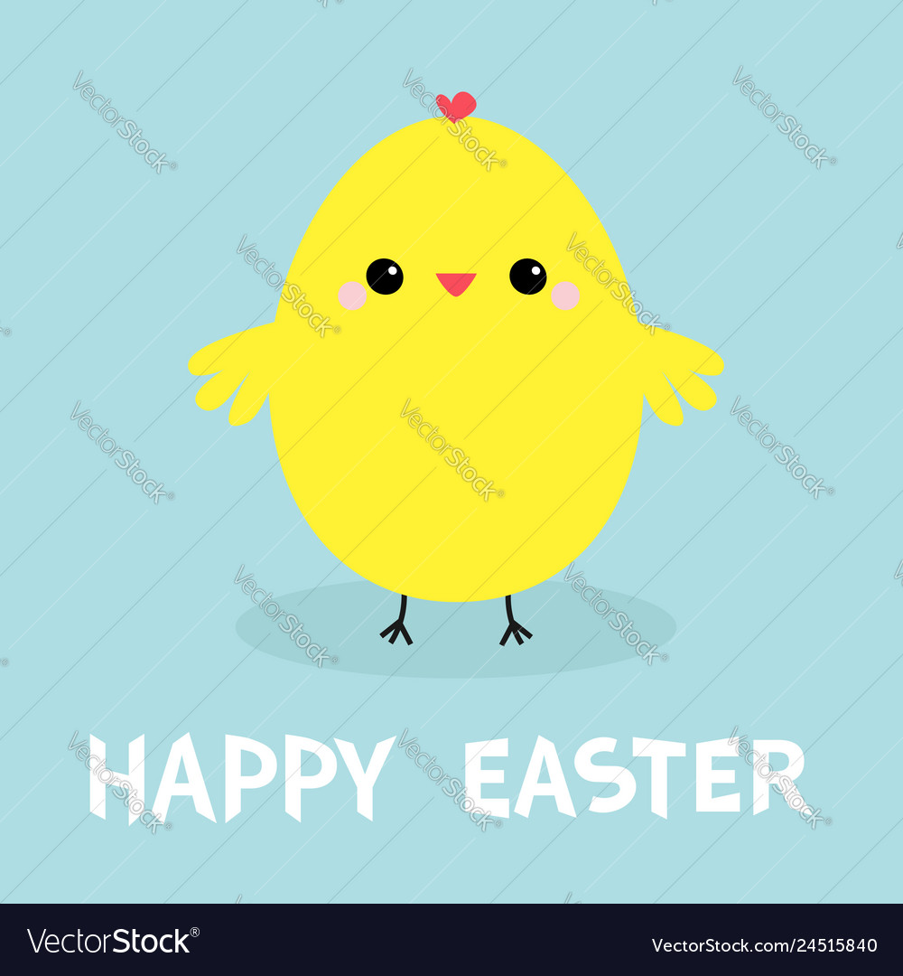 Chicken bird happy easter egg shape cute cartoon vector image Chicken bird happy easter egg shape cute cartoon