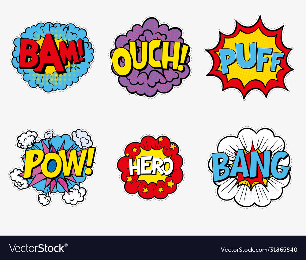 Comic book elements Royalty Free Vector Image VectorStock