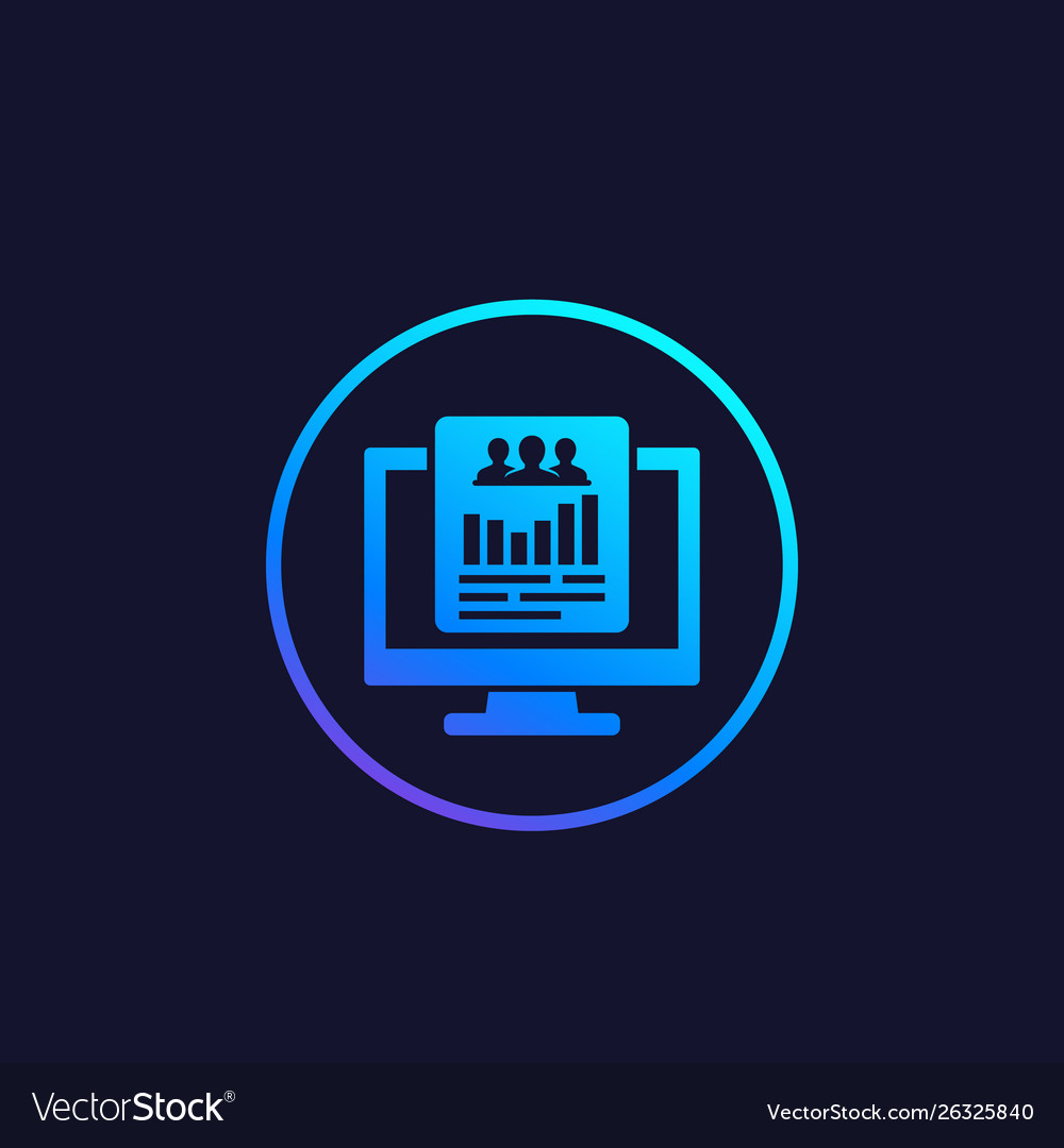 Crm system software icon in circle