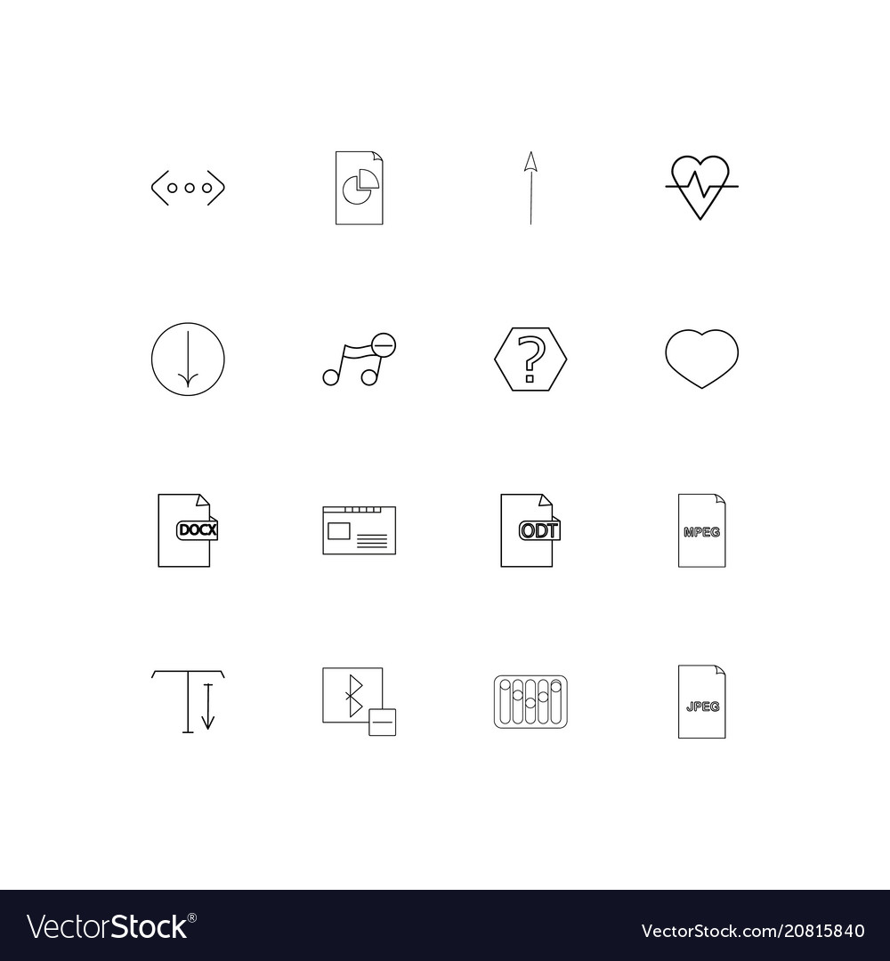 Files and folders sign linear thin icons set