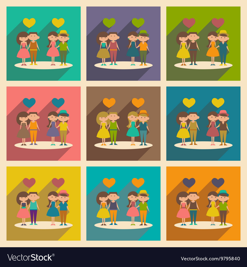 Flat with shadow concept and mobile application
