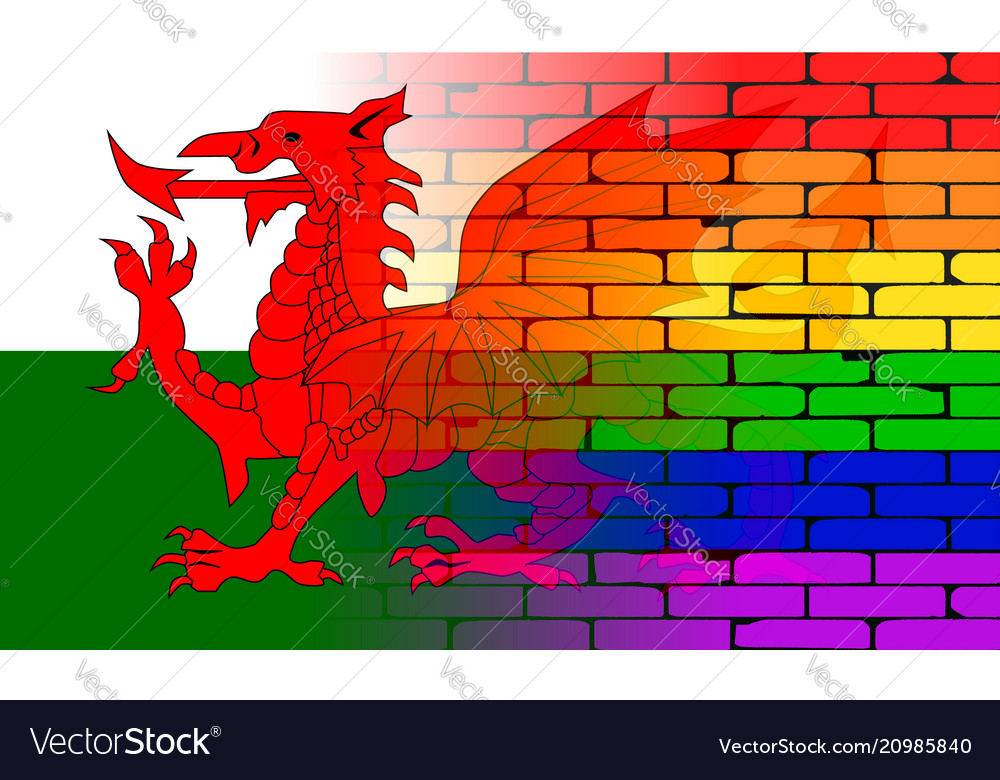 Gay rainbow wall wales flag