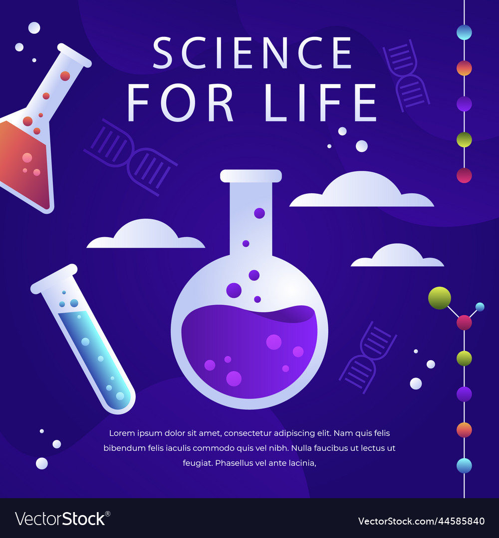 Gradient science post design template Vector Image Gradient science post design template