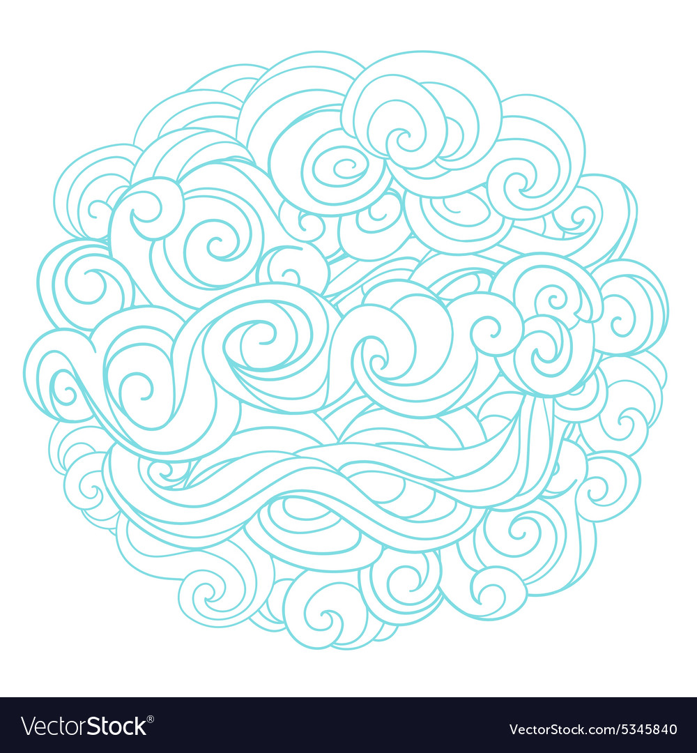 Hand drawn background with linear twirl pattern