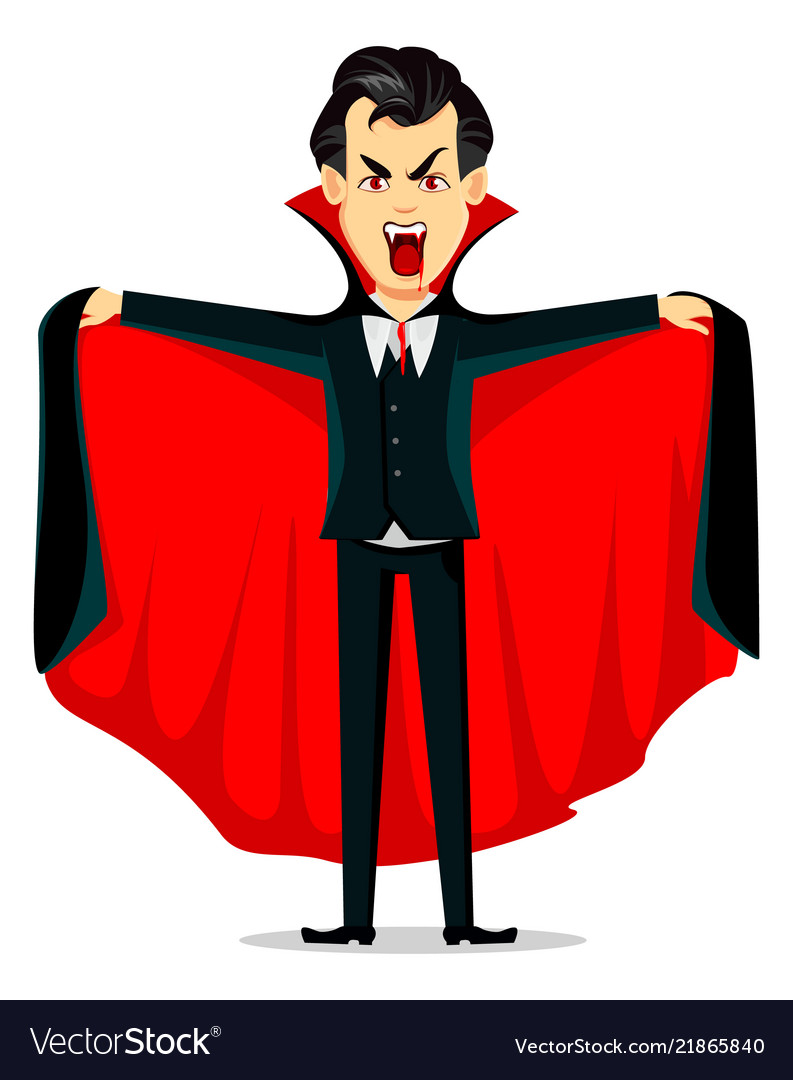 Happy halloween vampire cartoon character Vector Image