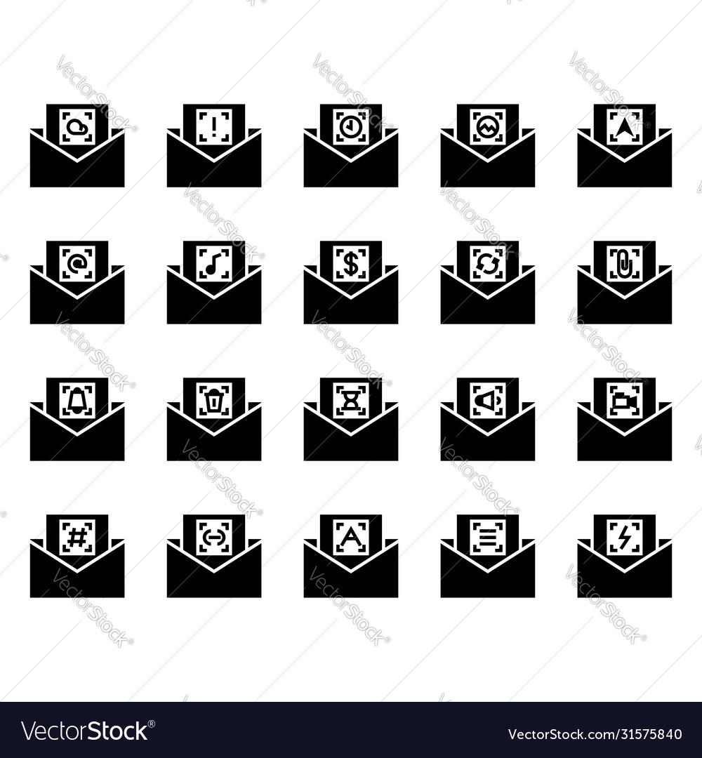 Mail and message icon set include cloud