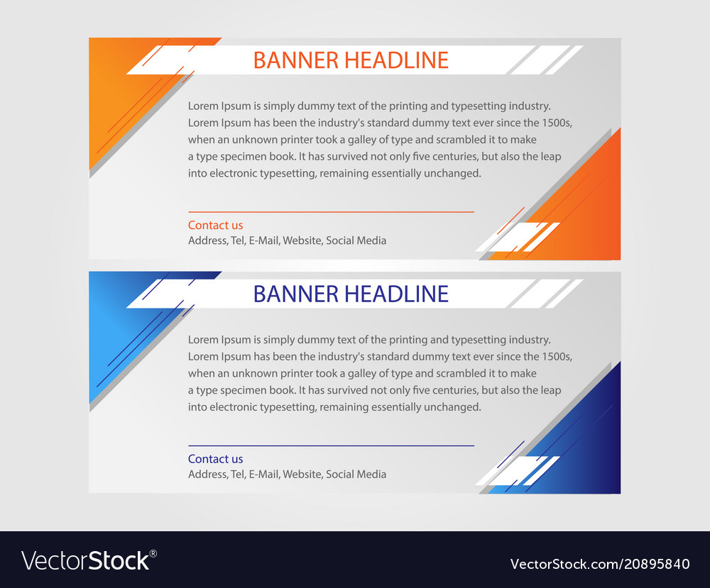 Orange And Blue Banner Background Royalty Free Vector Image