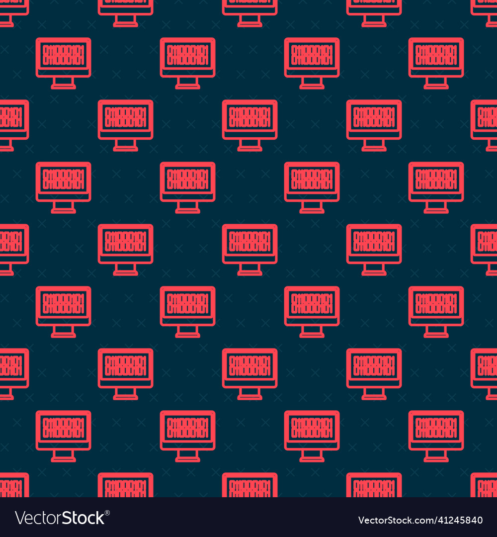Rote Linie binäre Code-Symbol isoliert nahtlos vector image Rote Linie binäre Code-Symbol isoliert nahtlos