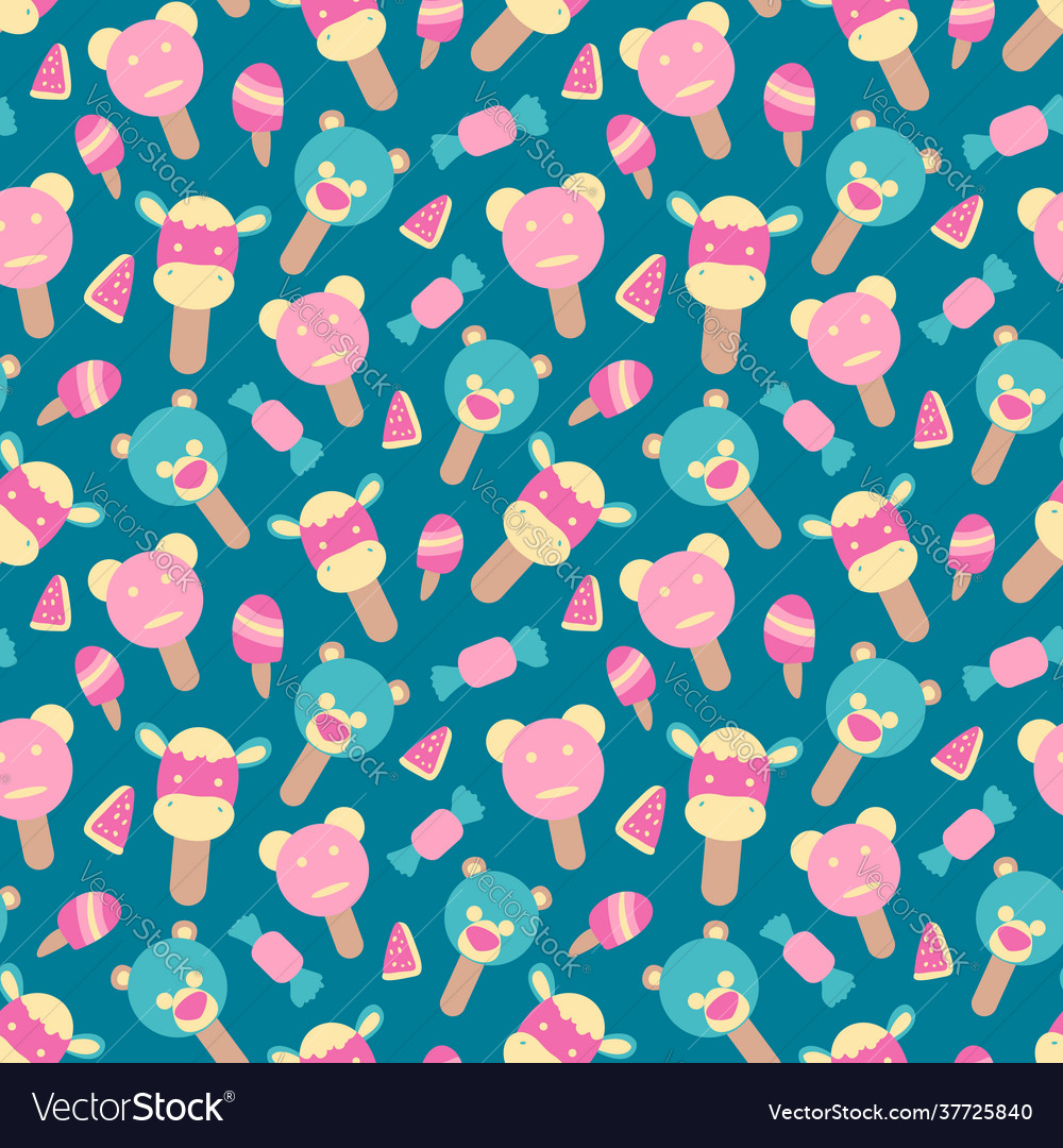 Seamless summer pattern with ice cream element