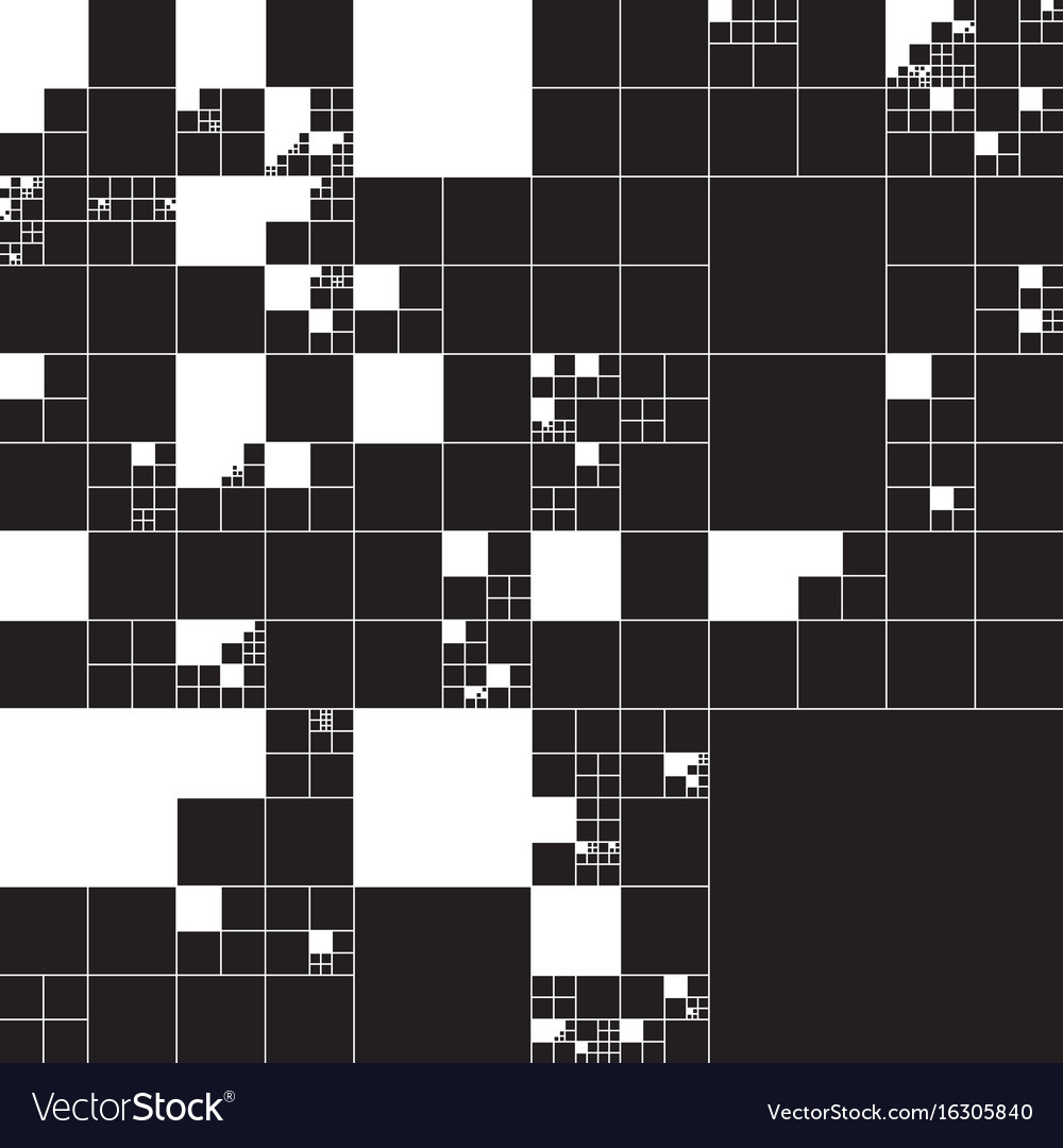 Subdivided squares grid system randomly sized