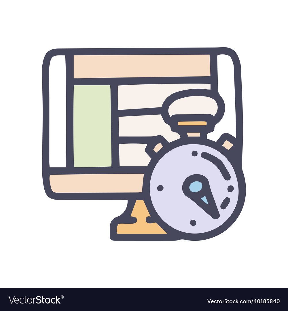 Website loading speed color doodle simple vector image Website loading speed color doodle simple