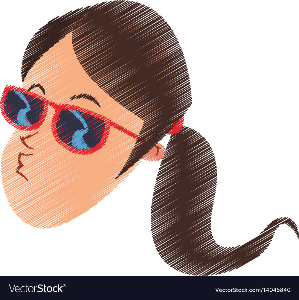 Young woman cartoon icon image