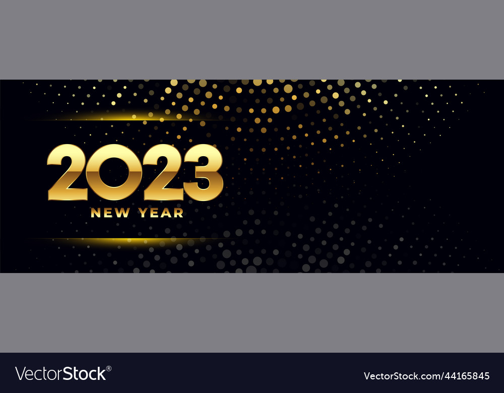 2023 new year party card with glowing glitter