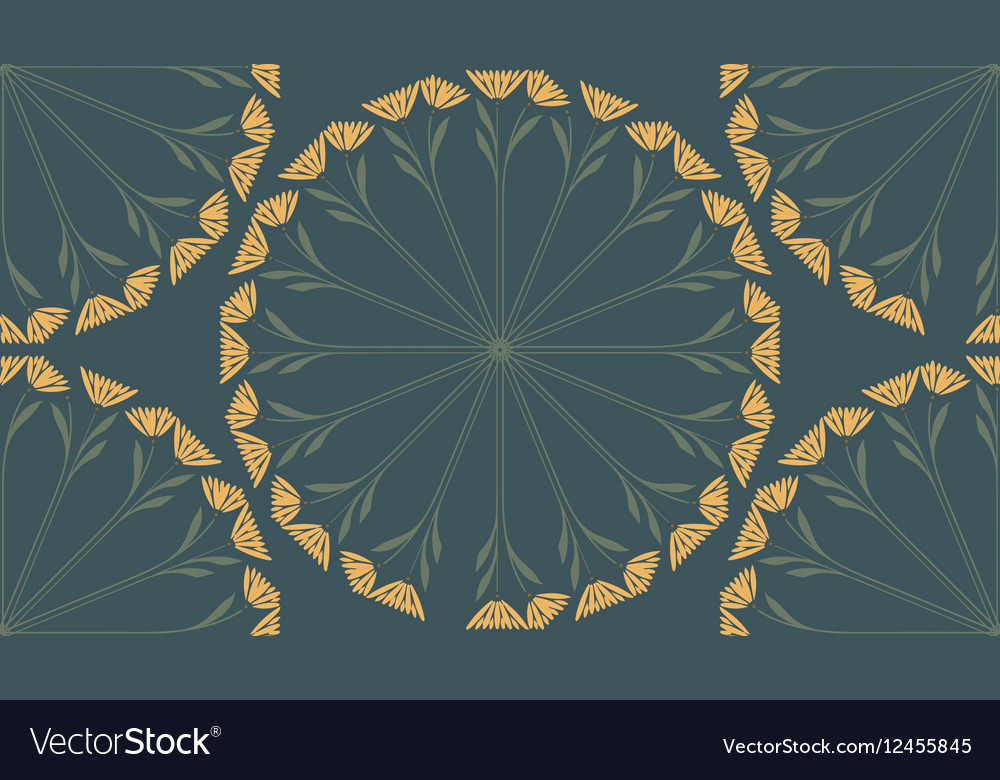 Abstract flower round frame pattern