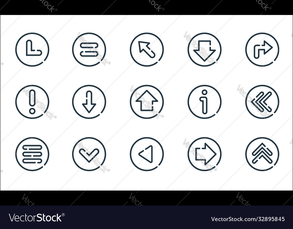 Arrow line icons linear set quality vector image Arrow line icons linear set quality
