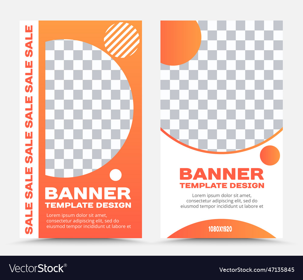 Banner set 1080x1920 2 Royalty Free Vector Image