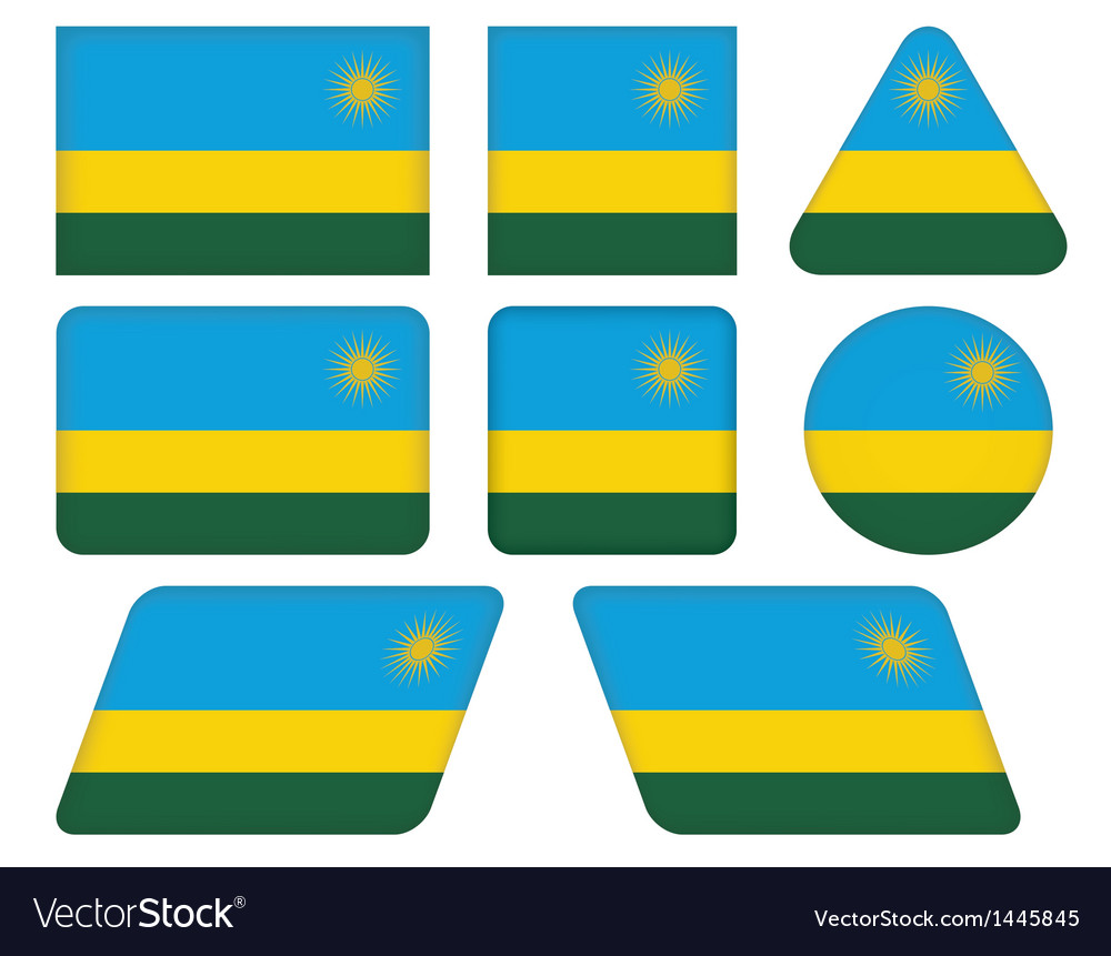 Buttons with flag of rwanda
