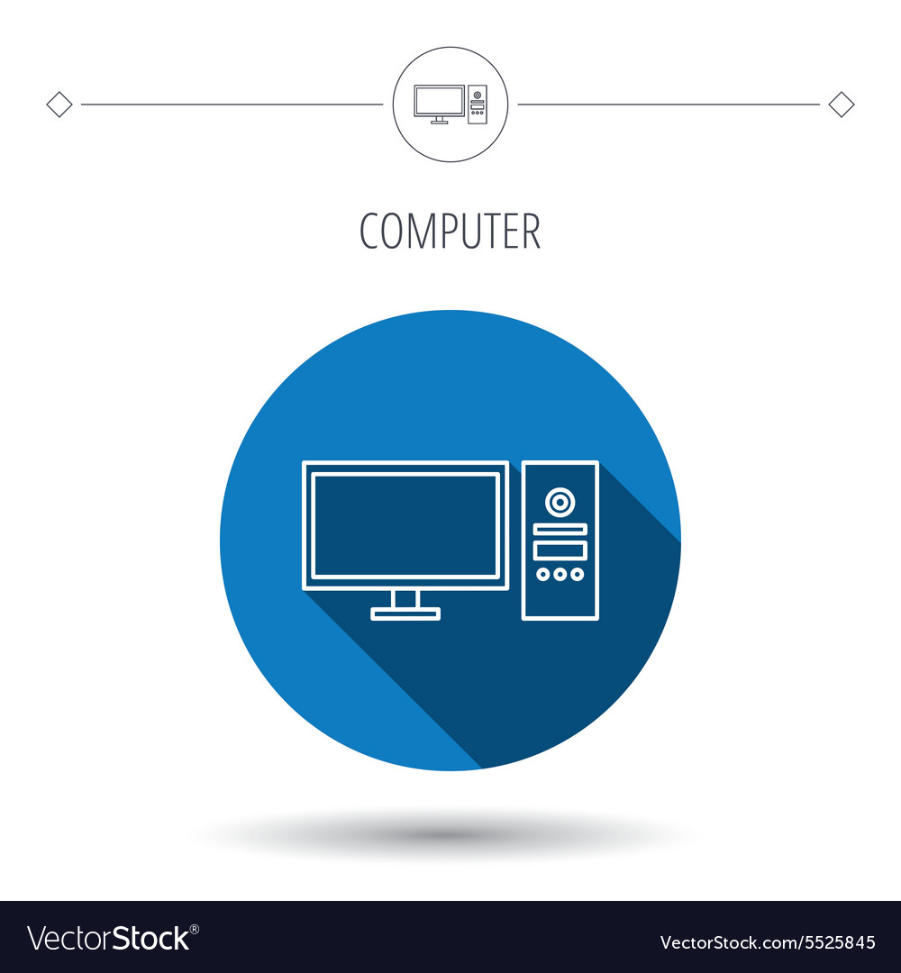 Computer pc icon widescreen display sign Vector Image