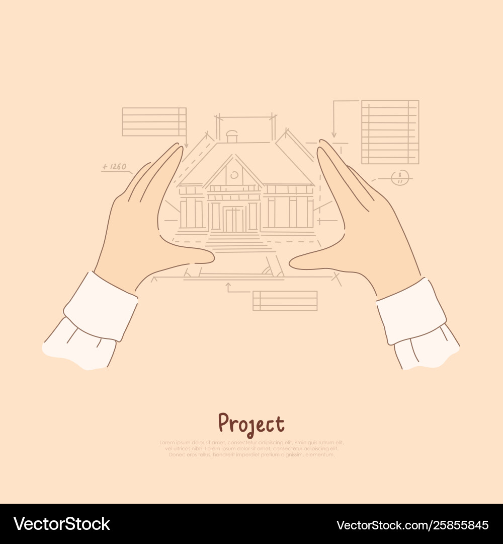Creator Arms Metaphor Architect Envisioning Vector Image