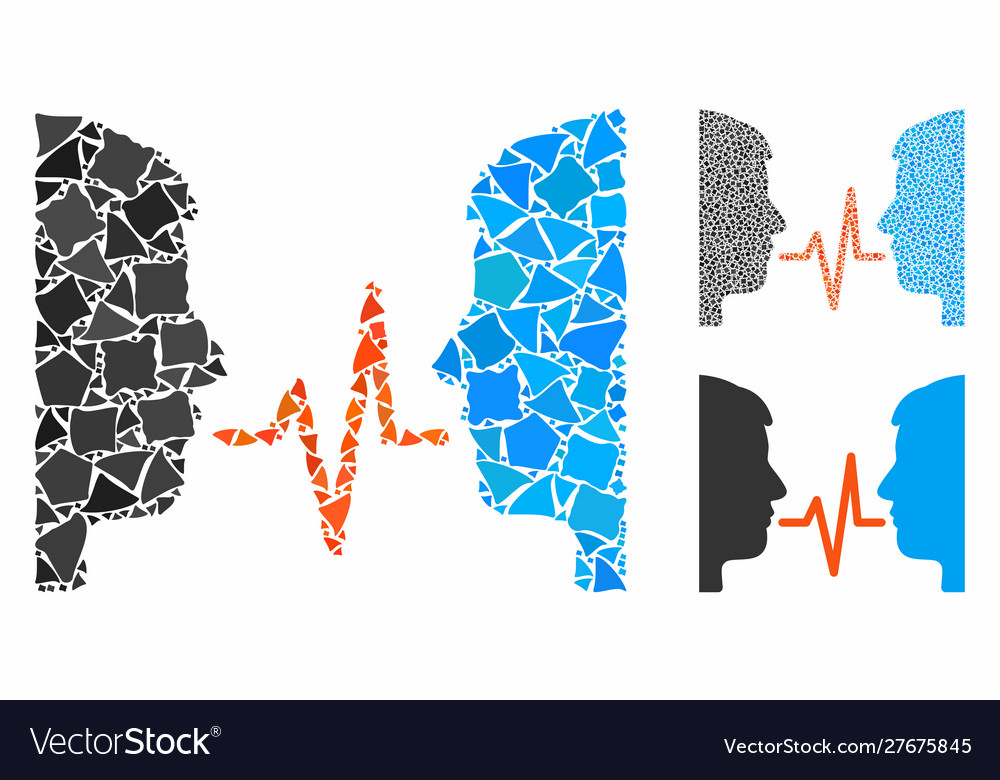Dialog signal composition icon uneven elements vector image Dialog signal composition icon uneven elements