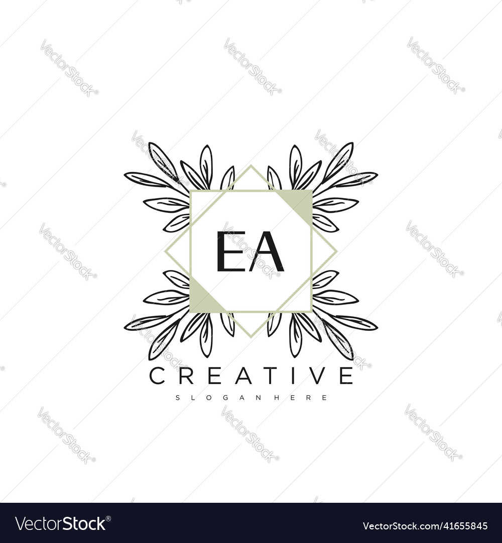 Ea initial letter flower logo template premium art