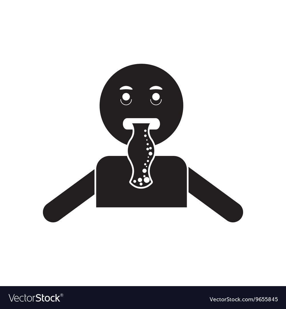 Flat icon in black and white style people nausea Vector Image