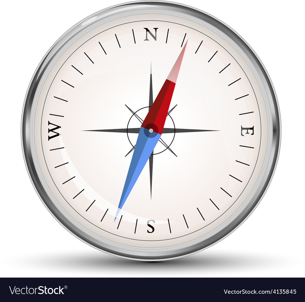 Glossy compass icon on white