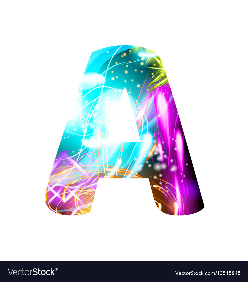 Glowing light effect neon font color design text