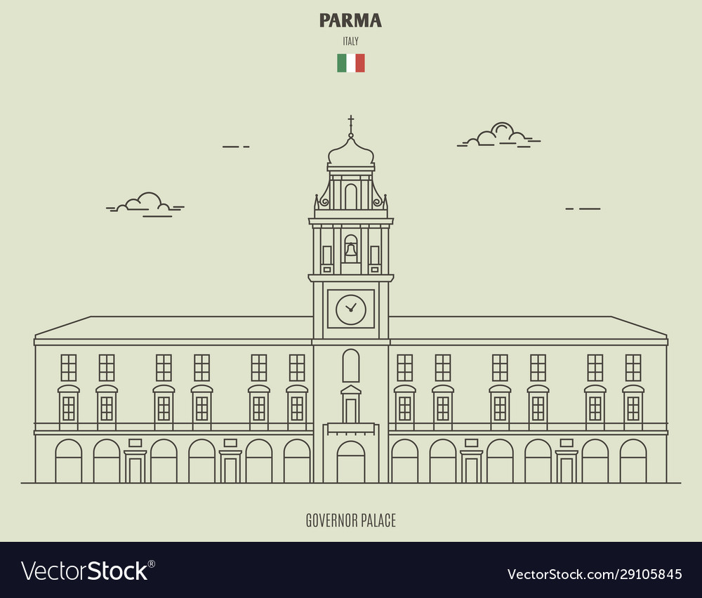 Governor palace in parma italy Royalty Free Vector Image