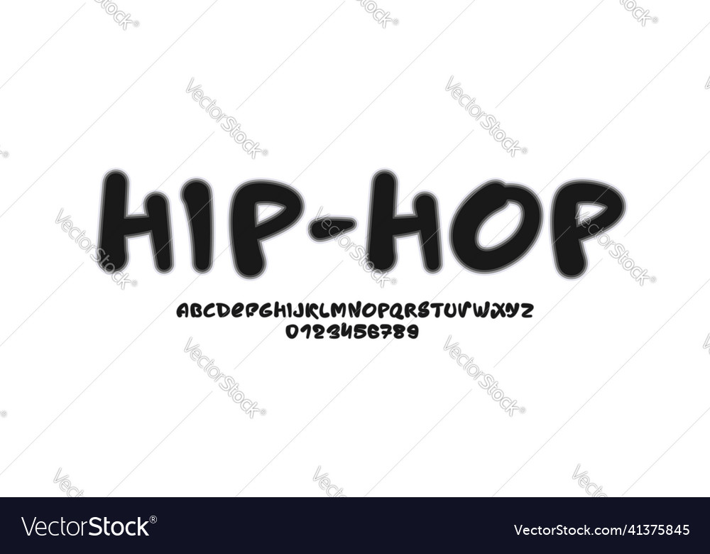 Graffiti font handwritten script alphabet vector image Graffiti font handwritten script alphabet