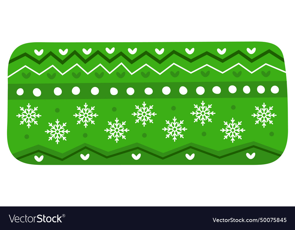 Green christmas sweater pattern with snowflakes