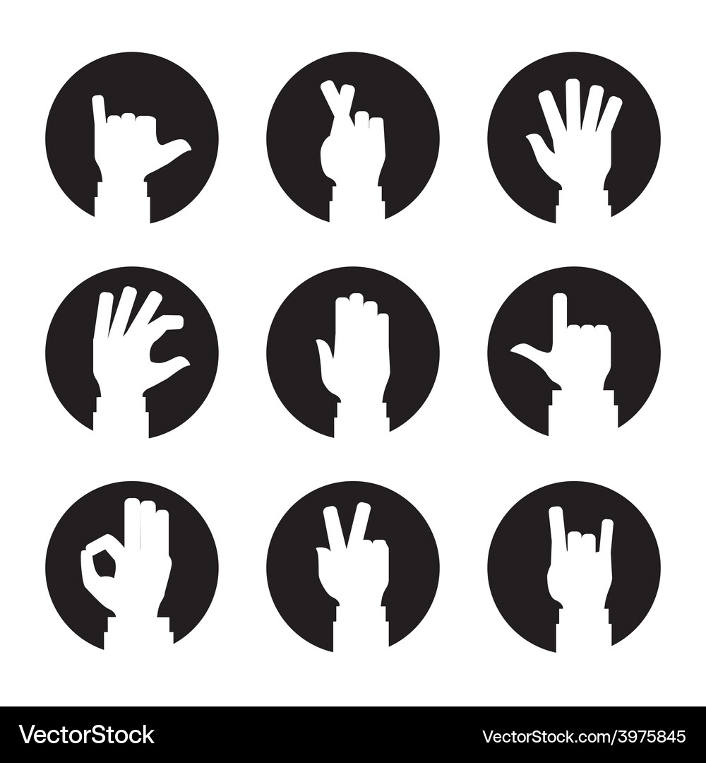 Hands gesture Royalty Free Vector Image - VectorStock