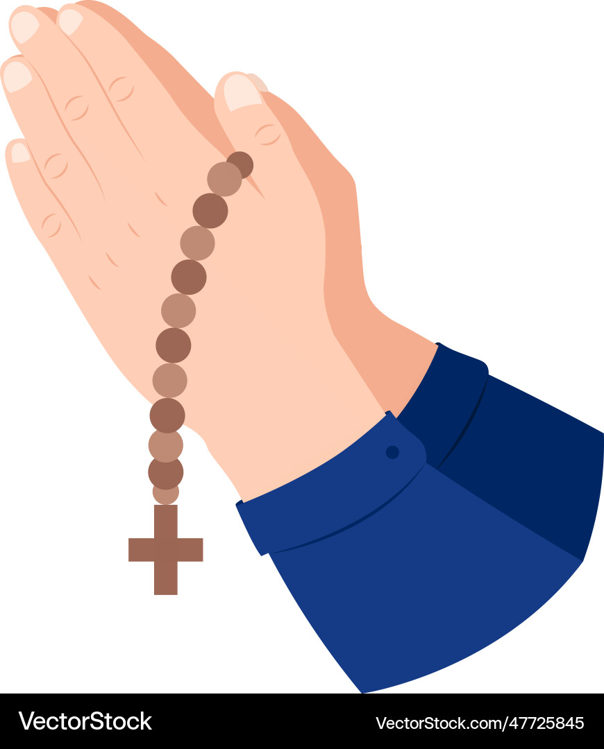 Hands prayer Royalty Free Vector Image - VectorStock
