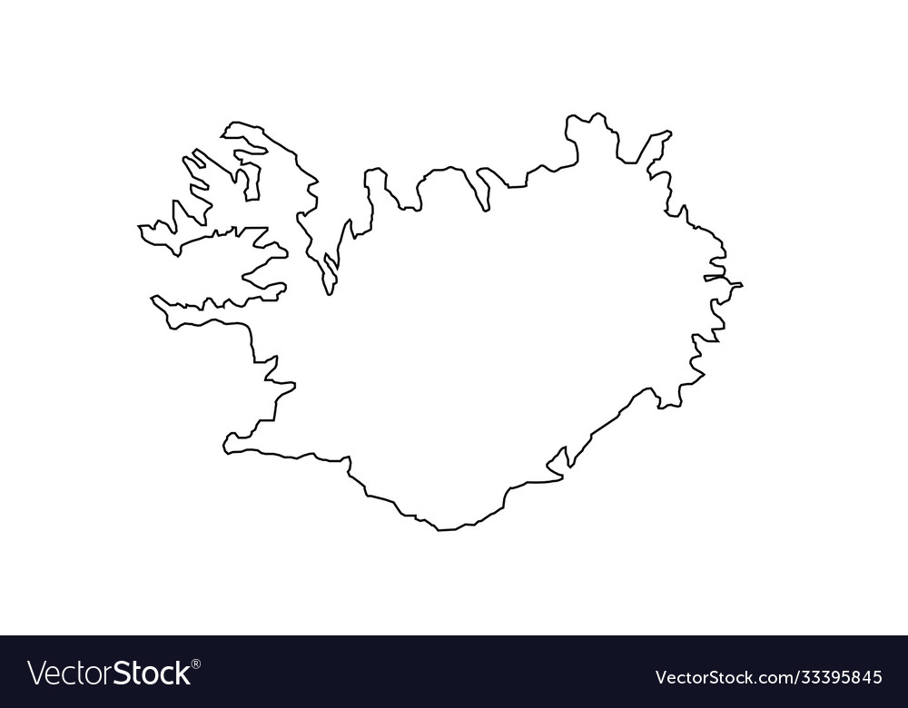 Iceland map outline country Royalty Free Vector Image