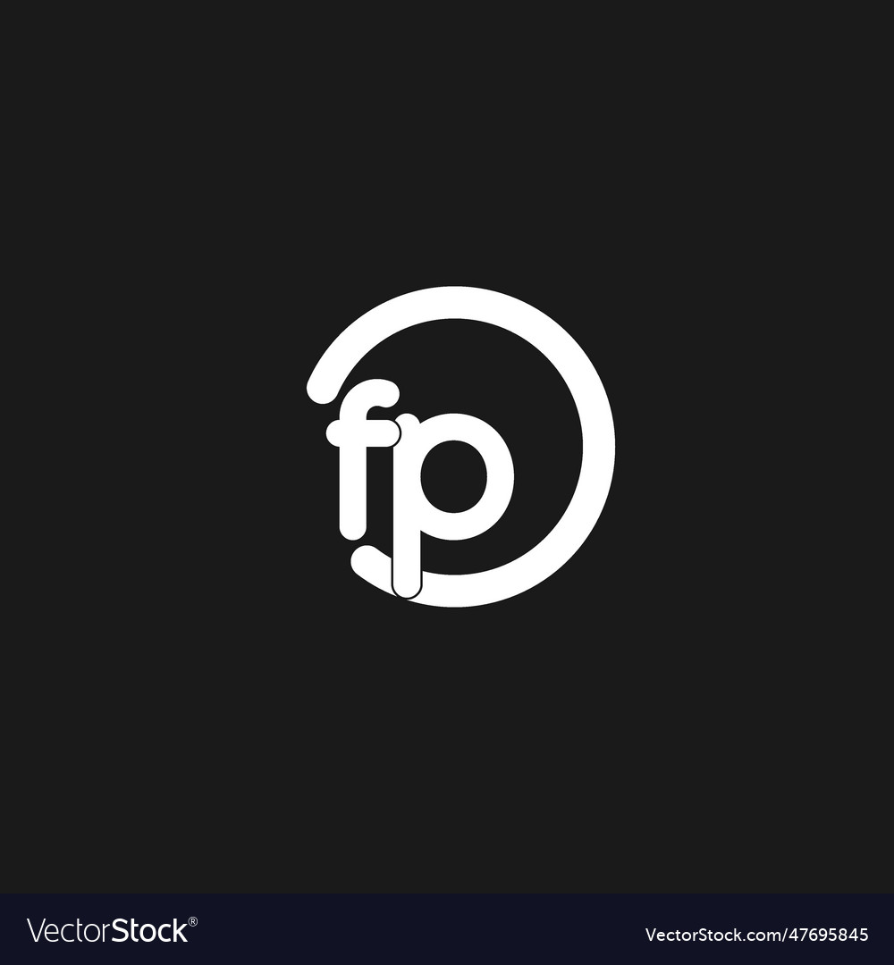 Initials fp logo monogram with simple circles
