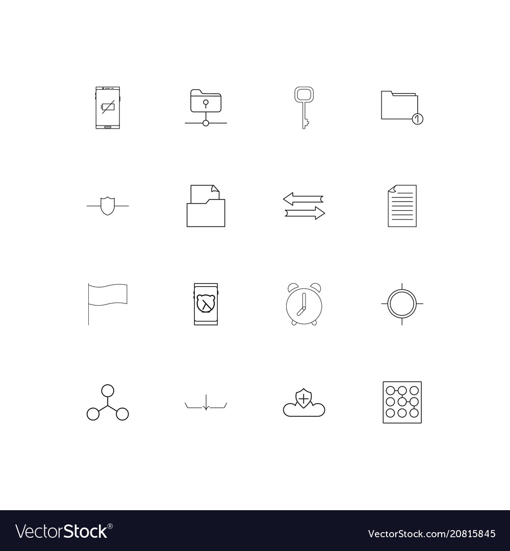 Internet technologies linear thin icons set
