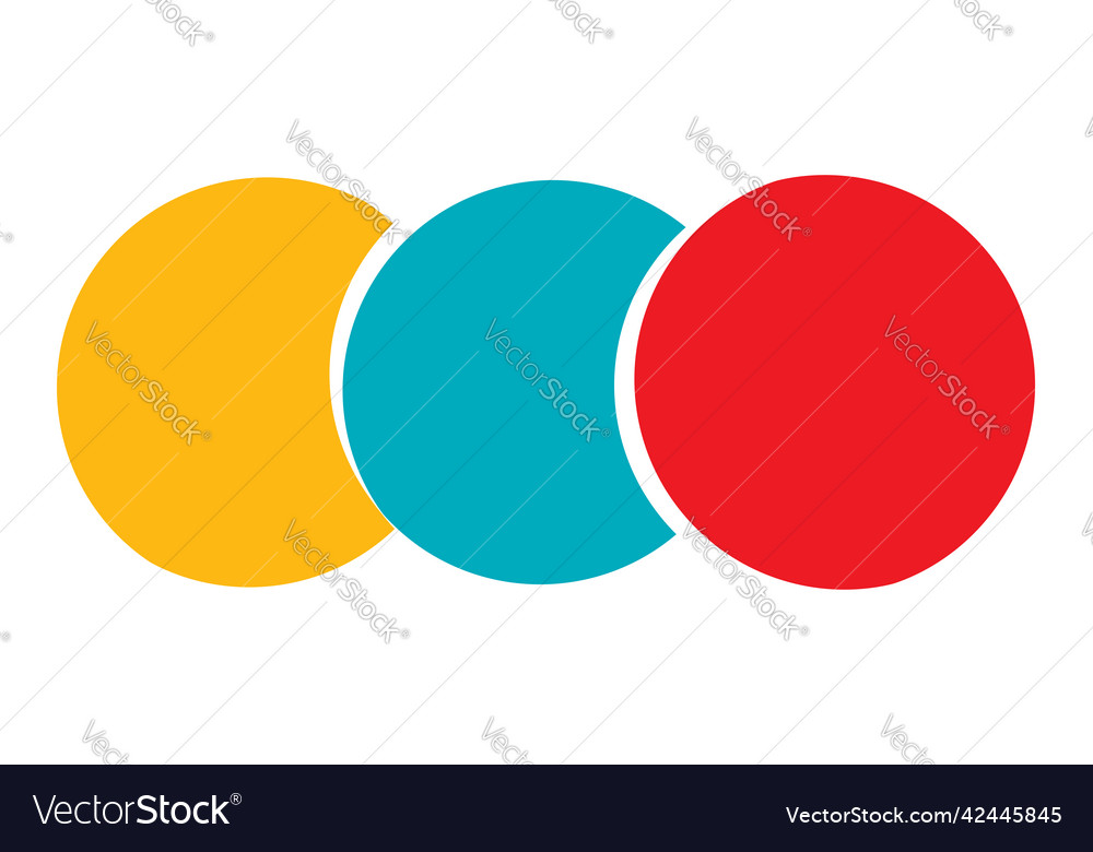 Intersecting overlapping circles rings element vector image Intersecting overlapping circles rings element