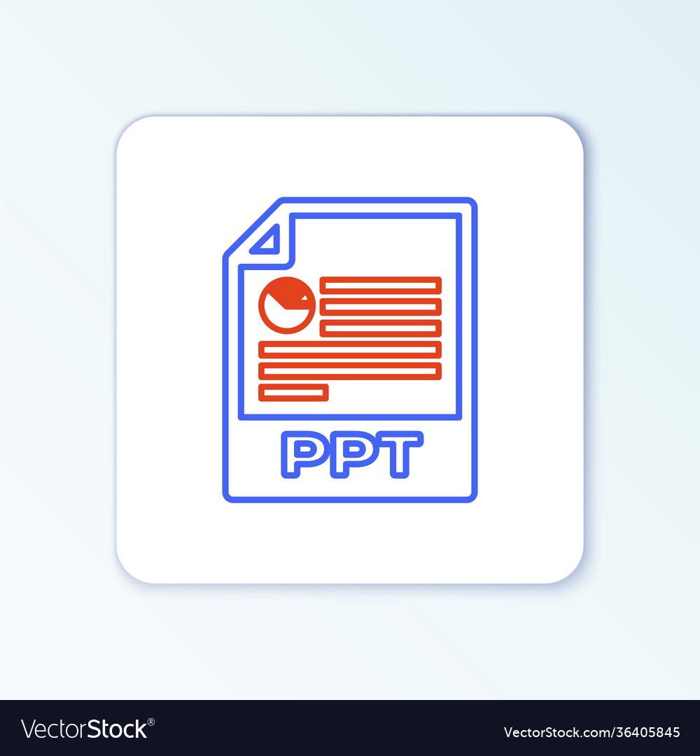 Line ppt file document download button icon vector image Line ppt file document download button icon